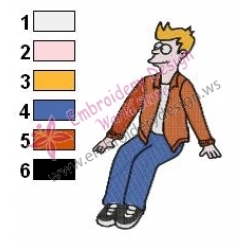 Philip J Fry Futurama Embroidery Design